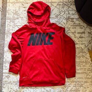 Nike Men's Red Therma Fit Pullover Hoodie - Medium